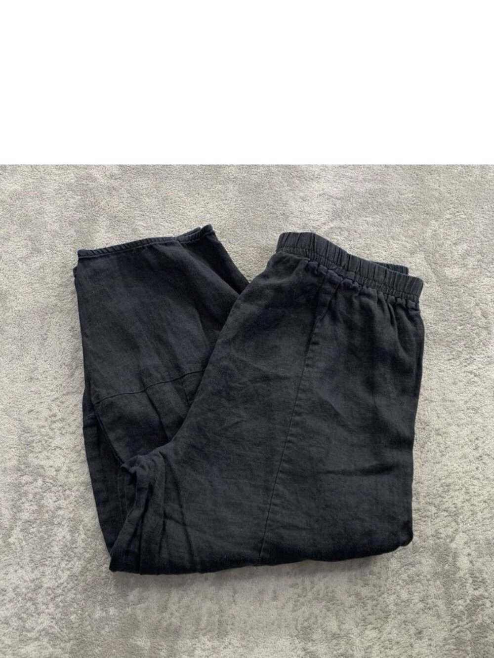 Lintico Pants Womens XXL Linen Trousers Faded Black Boho Straight Leg Pull On